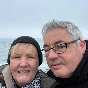 Denis and Lotte, co-founders of We Love Noni Global, by the sea in Ireland